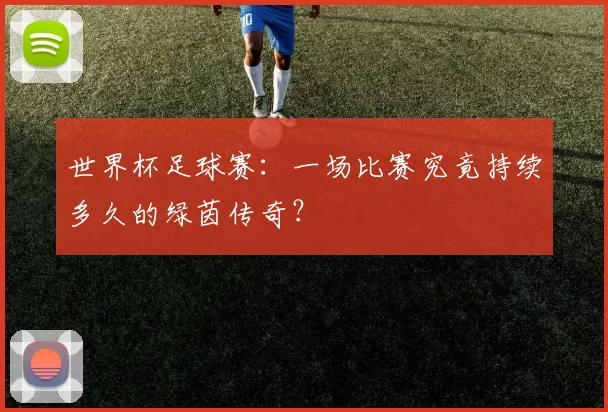 世界杯足球赛：一场比赛究竟持续多久的绿茵传奇？